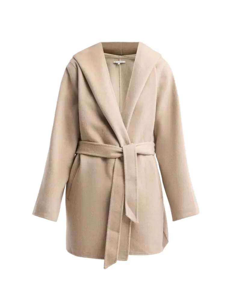 Sofia Cashmere Women's Double Face Wool-Cashmere-Blend Hooded Wrap Coat