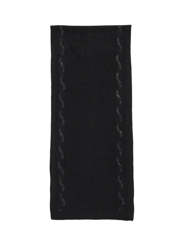 Sofia Cashmere Women's Crystal-Embellished Cable-Knit Cashmere Scarf