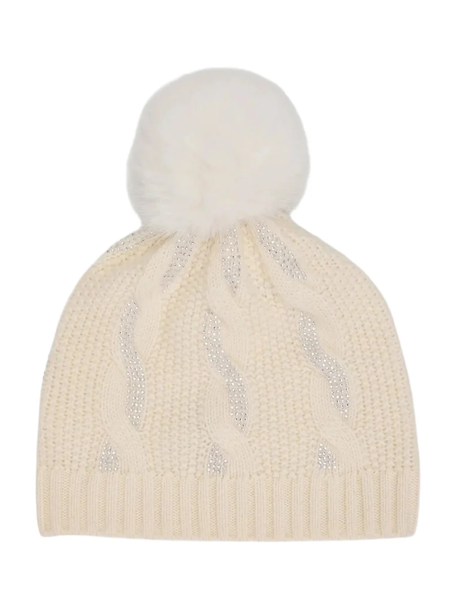 Women's Chunky Cable-Knit Cashmere Beanie