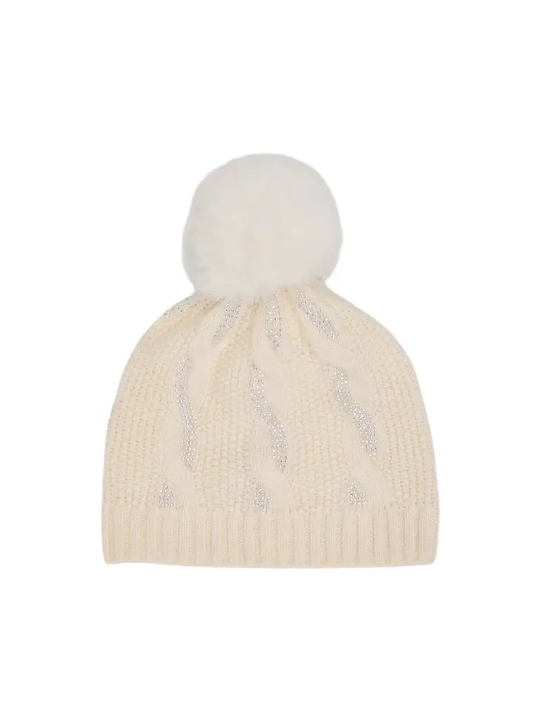 Sofia Cashmere Women's Chunky Cable-Knit Cashmere Beanie