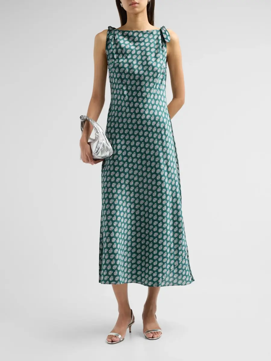 DÔEN Women's Mariselle Stretch Silk Midi Dress | Thumbnail 2 DÔEN Women's Mariselle Stretch Silk Midi Dress | Thumbnail 2