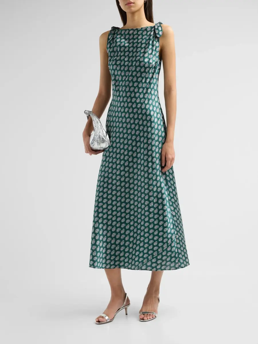 DÔEN Women's Mariselle Stretch Silk Midi Dress | Thumbnail 4 DÔEN Women's Mariselle Stretch Silk Midi Dress | Thumbnail 4