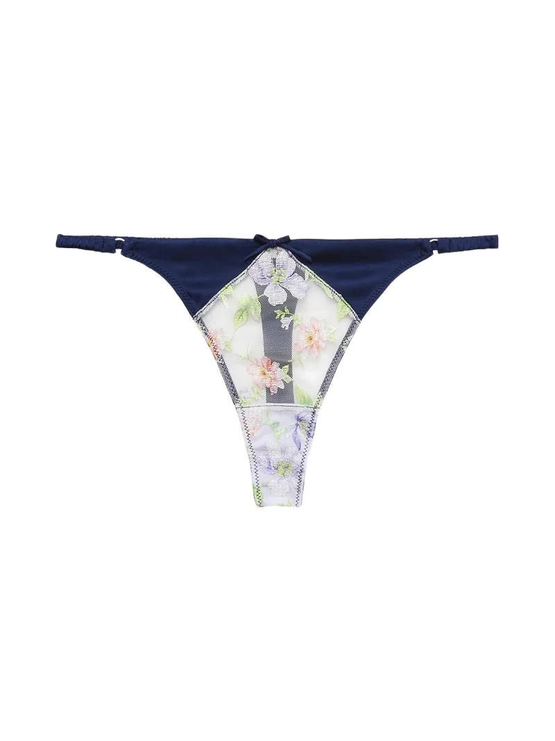 Women's Elara Embroidered Silk-Blend Thong Women's Elara Embroidered Silk-Blend Thong