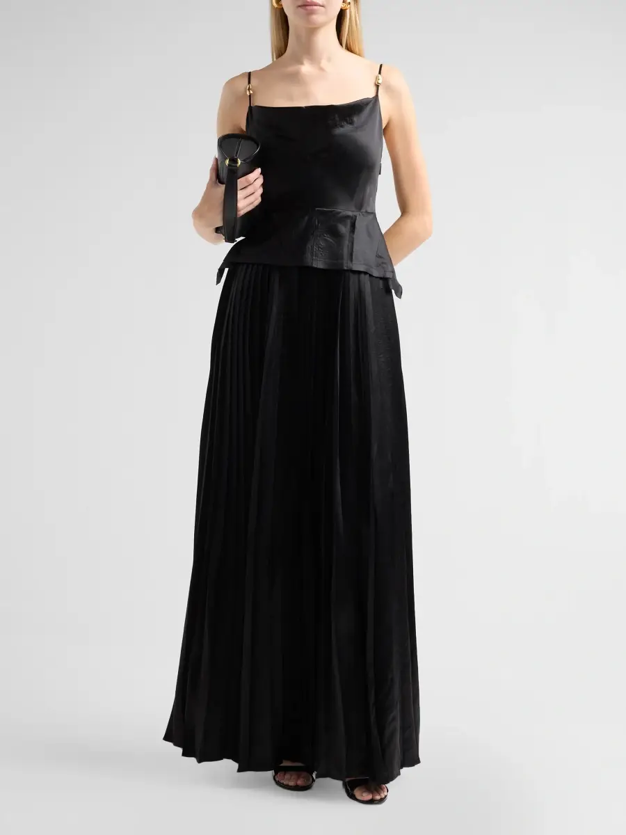 Jason Wu Women's Washed Satin Cowlneck Pleated Gown | Thumbnail 2 Jason Wu Women's Washed Satin Cowlneck Pleated Gown | Thumbnail 2