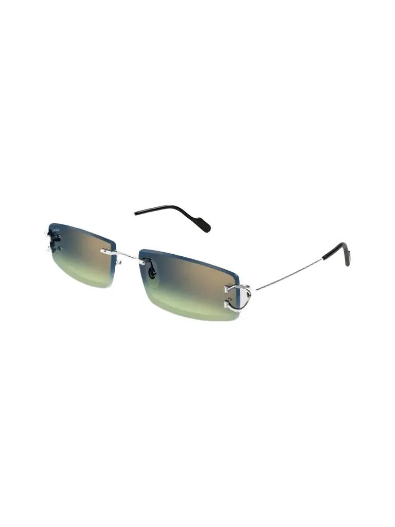Cartier Men's Motifs De Ct0465S Rimless Rectangular Sunglasses