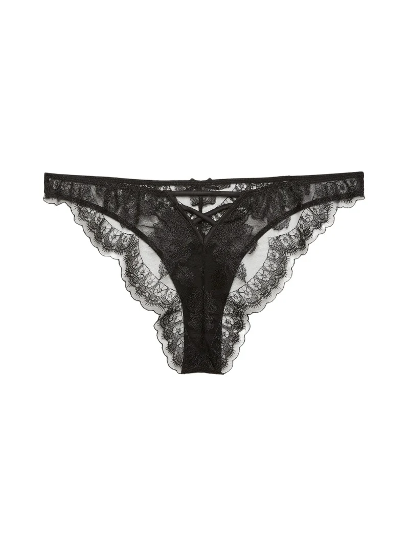 Women's Mila Embroidered Silk-Blend Lace Thong