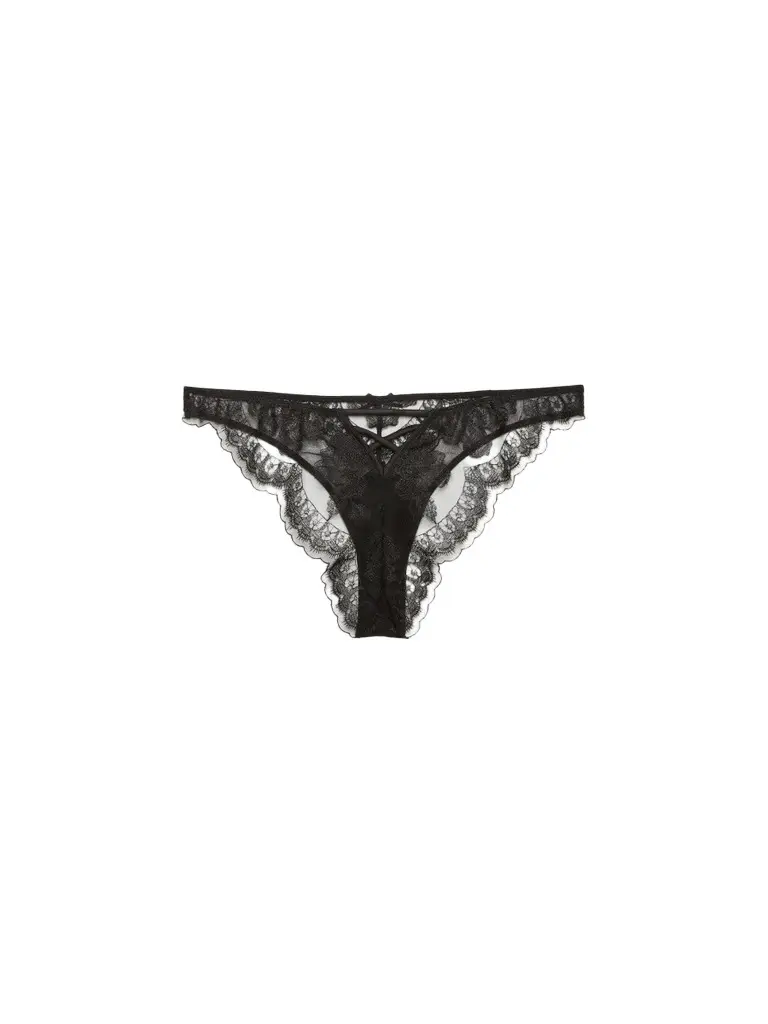 Fleur du Mal Women's Mila Embroidered Silk-Blend Lace Thong