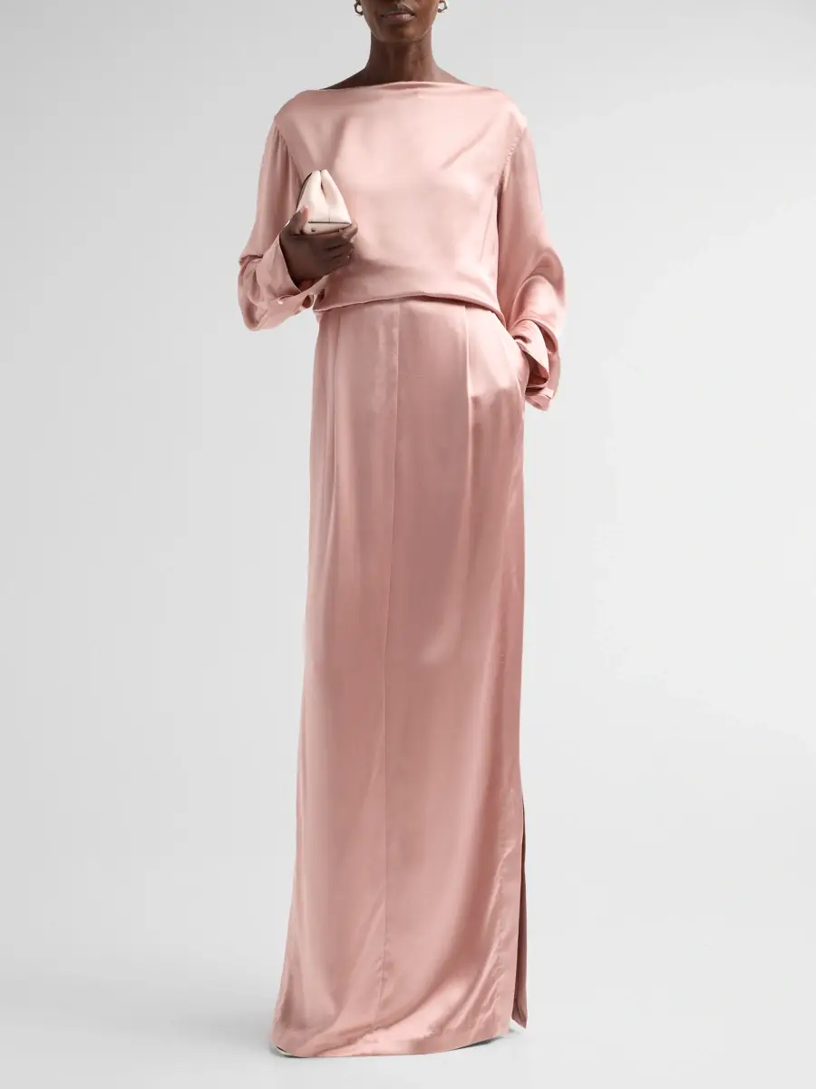 PRABAL GURUNG Women's Satin Silk Deconstructed Maxi Skirt | Thumbnail 2 PRABAL GURUNG Women's Satin Silk Deconstructed Maxi Skirt | Thumbnail 2