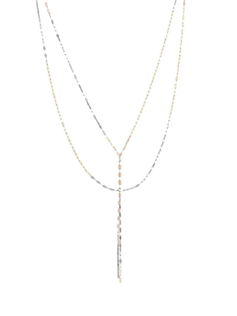 Women's Blake Tri-Tone 14K Gold Double-Strand Lariat Chain Necklace Women's Blake Tri-Tone 14K Gold Double-Strand Lariat Chain Necklace