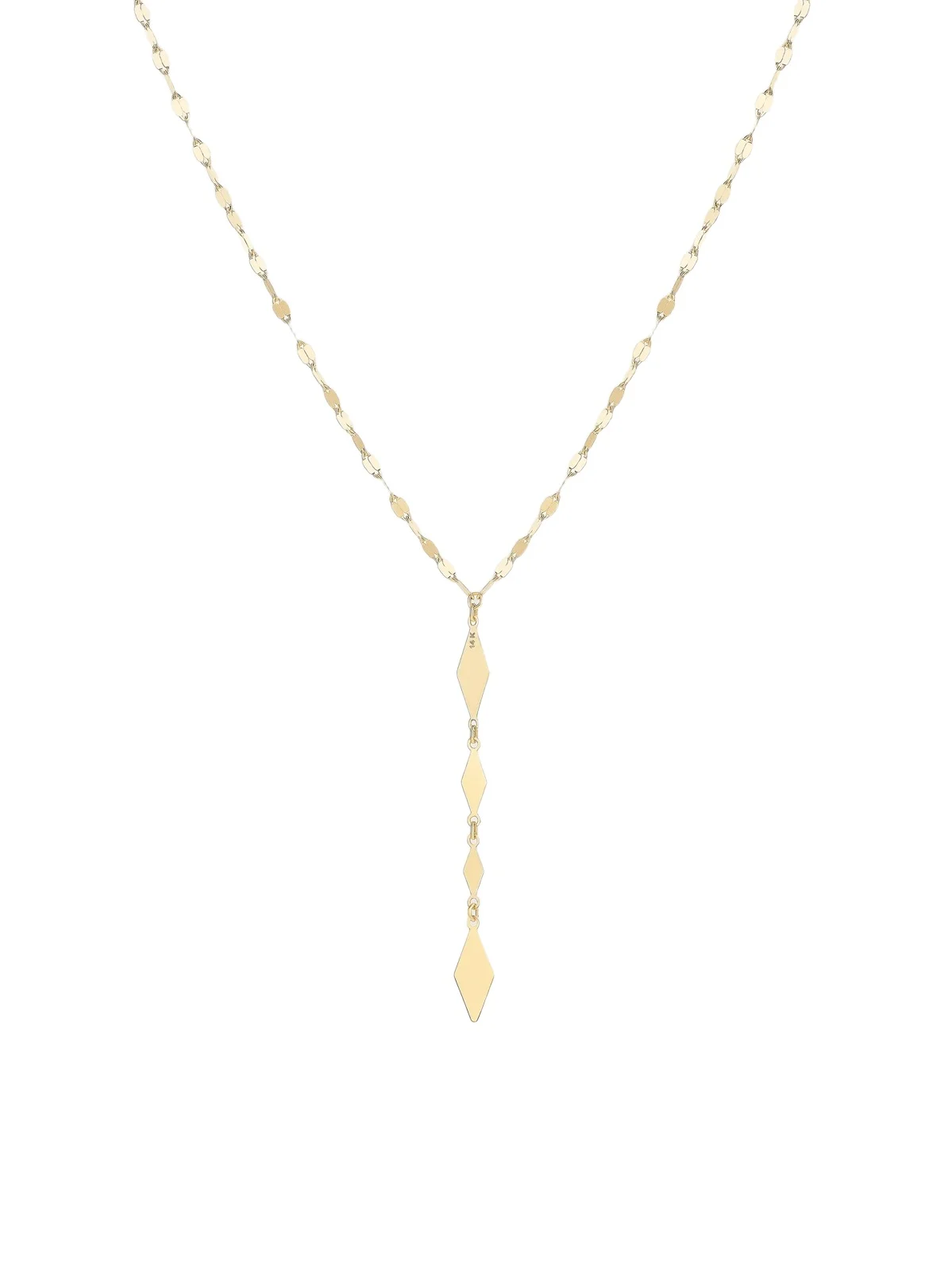Women's 14K Yellow Gold Lariat Chain Necklace