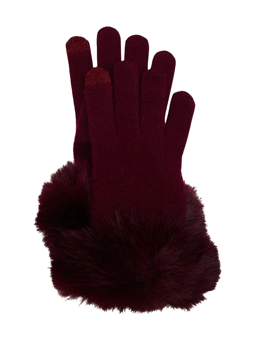 Sofia Cashmere Women's Cashmere & Faux Fur Touchscreen Gloves