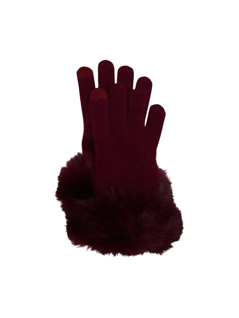 Sofia Cashmere Women's Cashmere & Faux Fur Touchscreen Gloves
