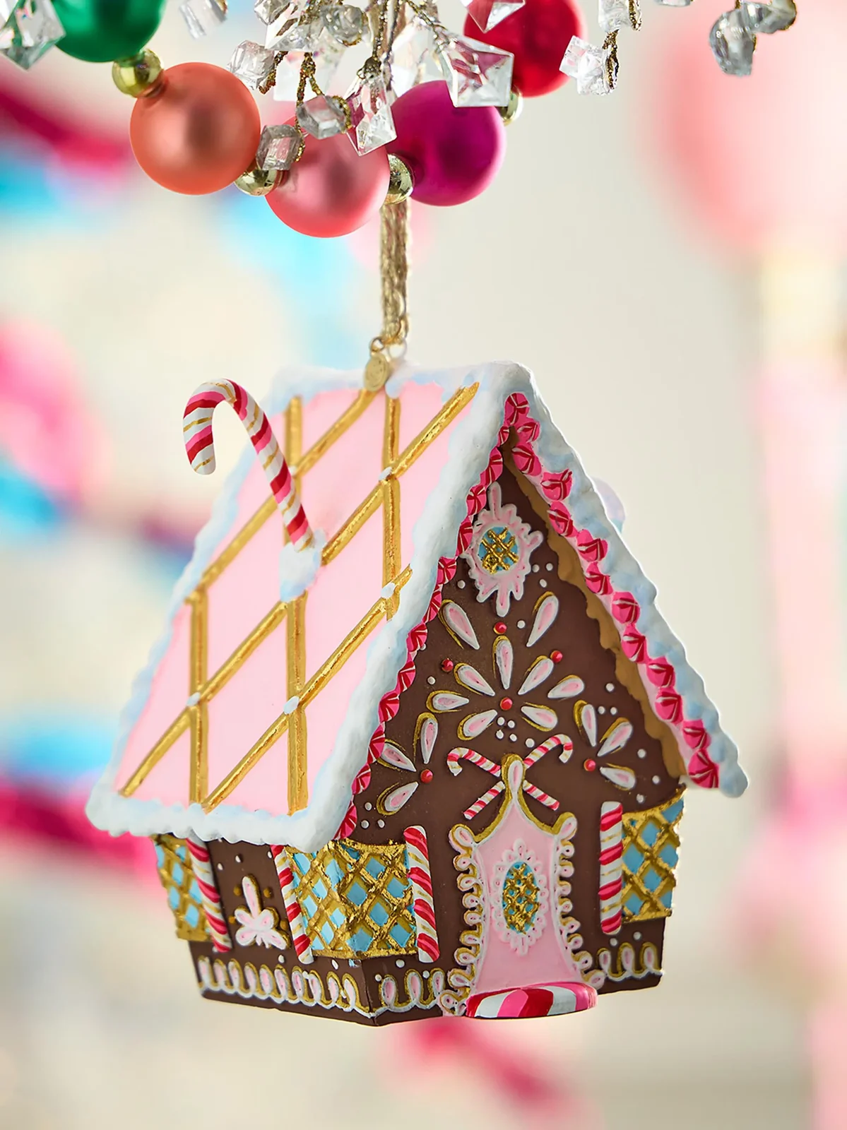 Glitterville Gingerbread Cottage Ornament