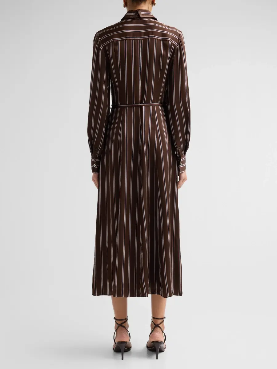 Jason Wu Collection Women's Stripe Belted Long-Sleeve Midi Shirtdress | Thumbnail 3