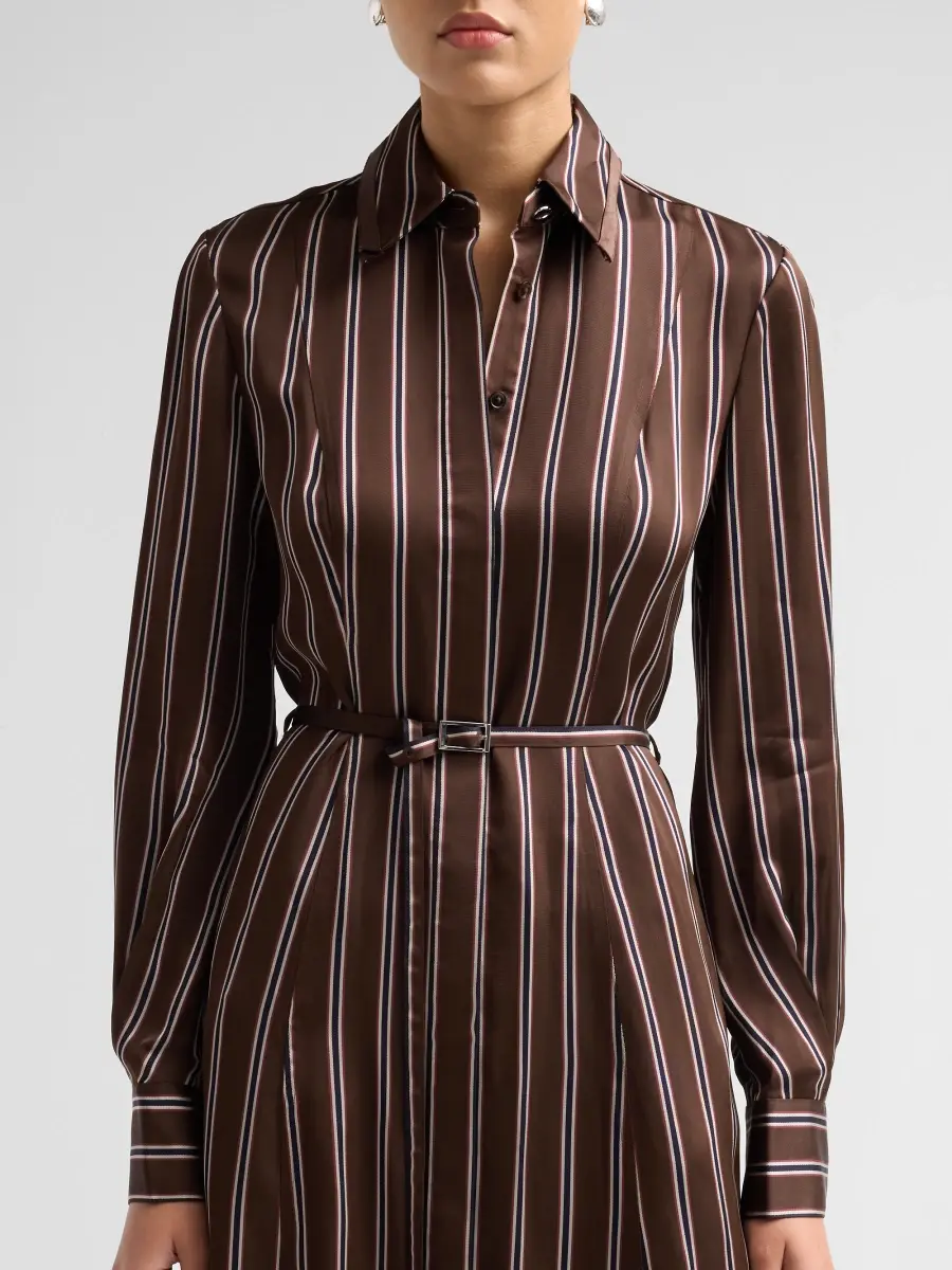 Jason Wu Collection Women's Stripe Belted Long-Sleeve Midi Shirtdress | Thumbnail 5