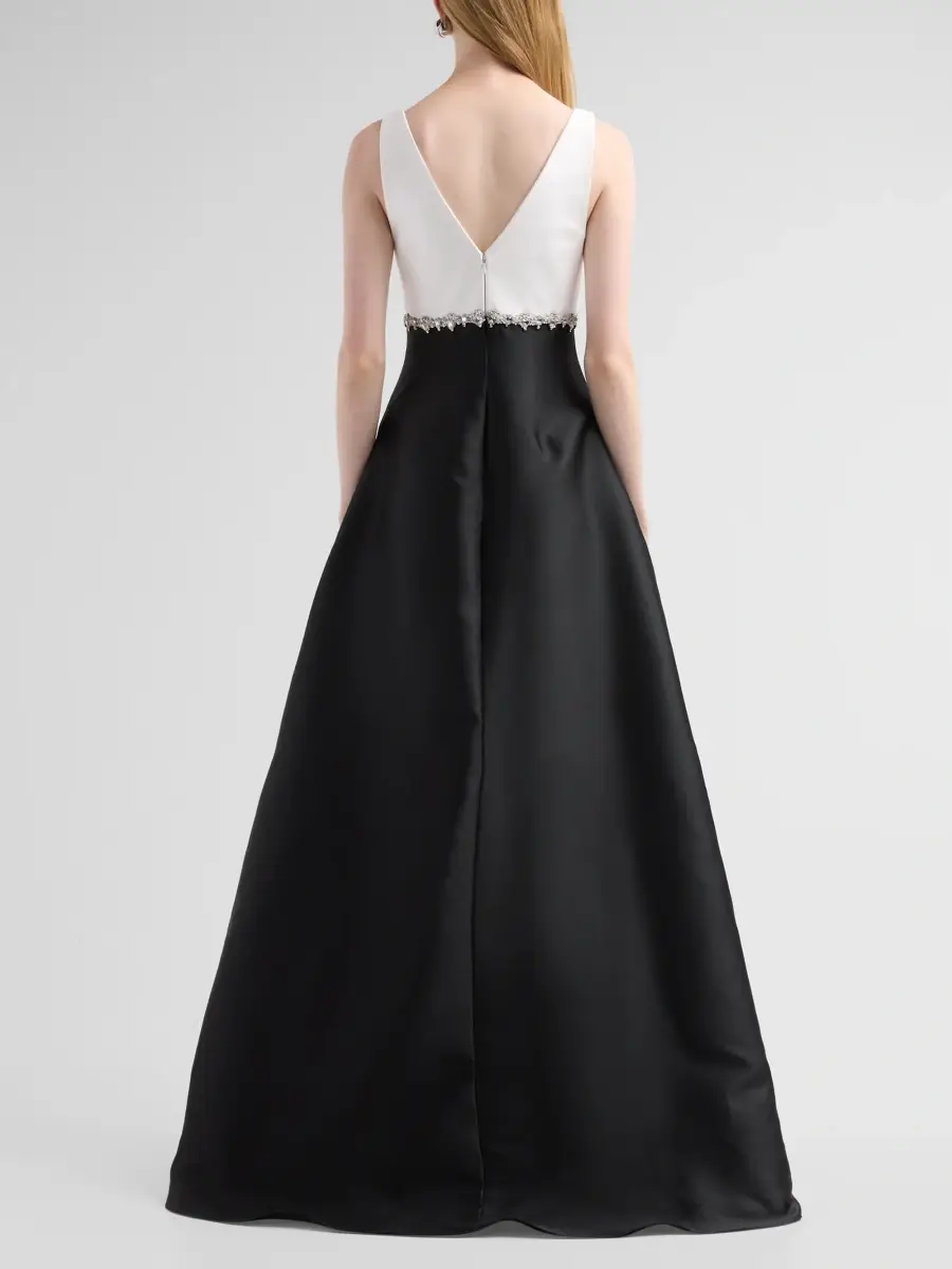 PAMELLA ROLAND Women's Embellished Mikado A-Line Gown | Thumbnail 3