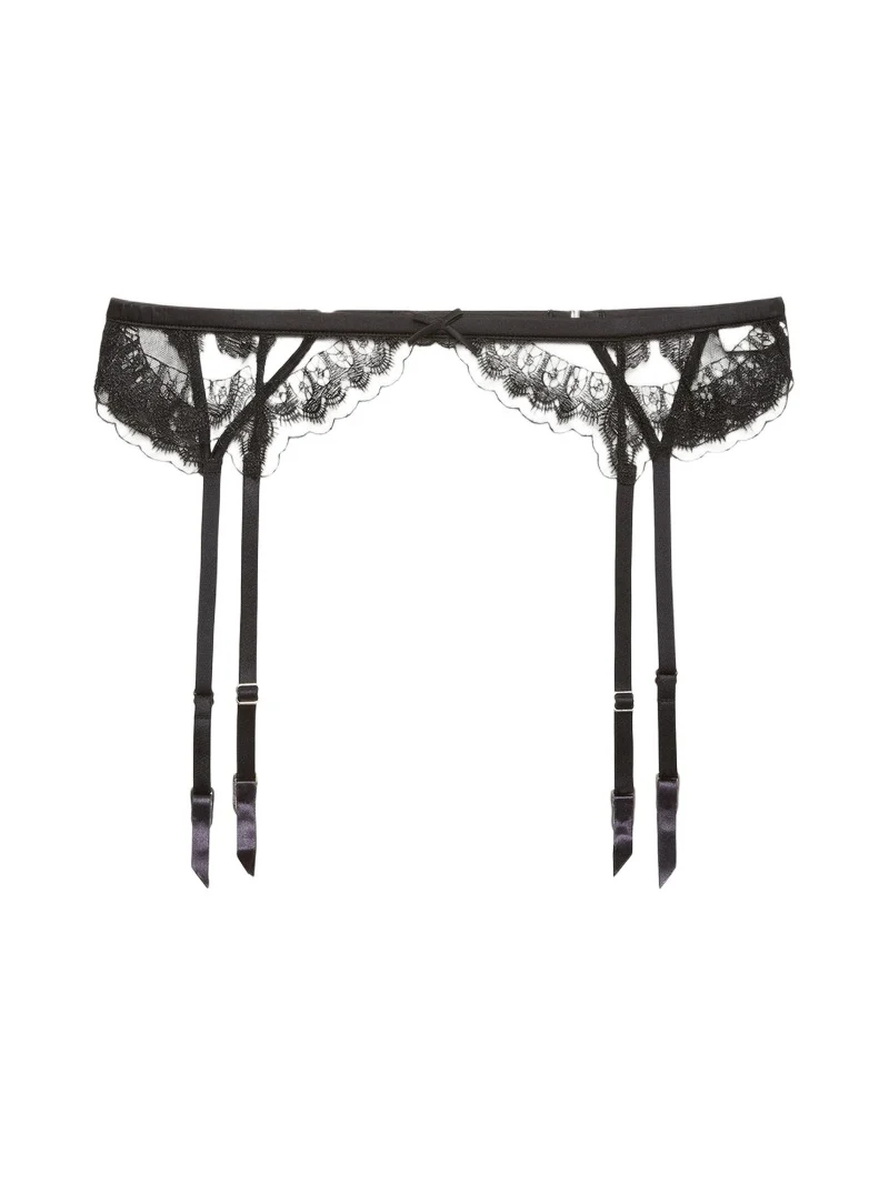Women's Mila Embroidered Silk-Blend Garter Belt