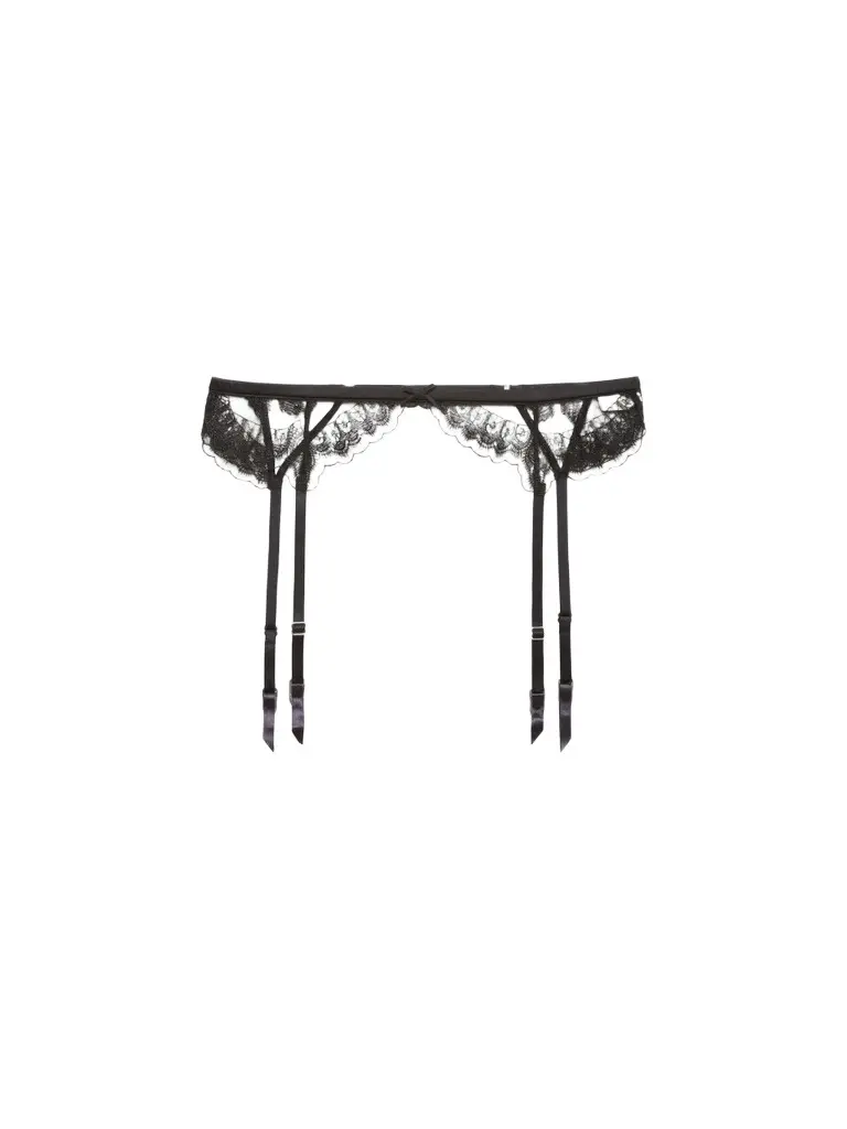 Fleur du Mal Women's Mila Embroidered Silk-Blend Garter Belt