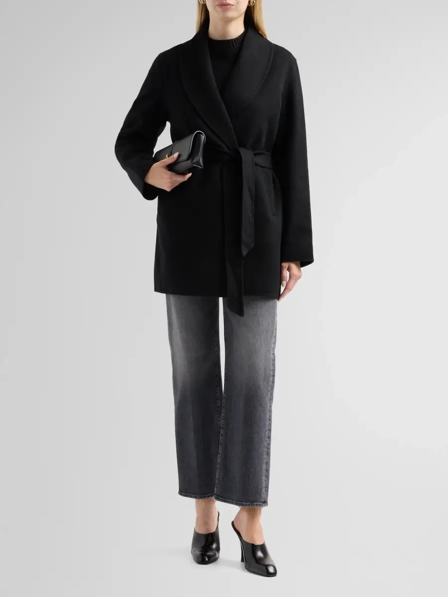 Sofia Cashmere Women's Double Face Wool-Cashmere-Blend Belted Wrap Coat | Thumbnail 2