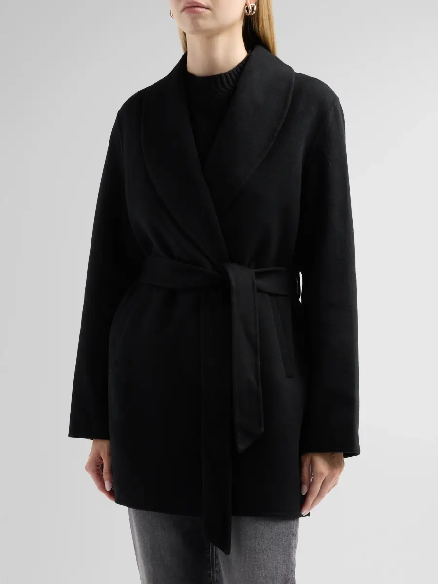 Sofia Cashmere Women's Double Face Wool-Cashmere-Blend Belted Wrap Coat | Thumbnail 4