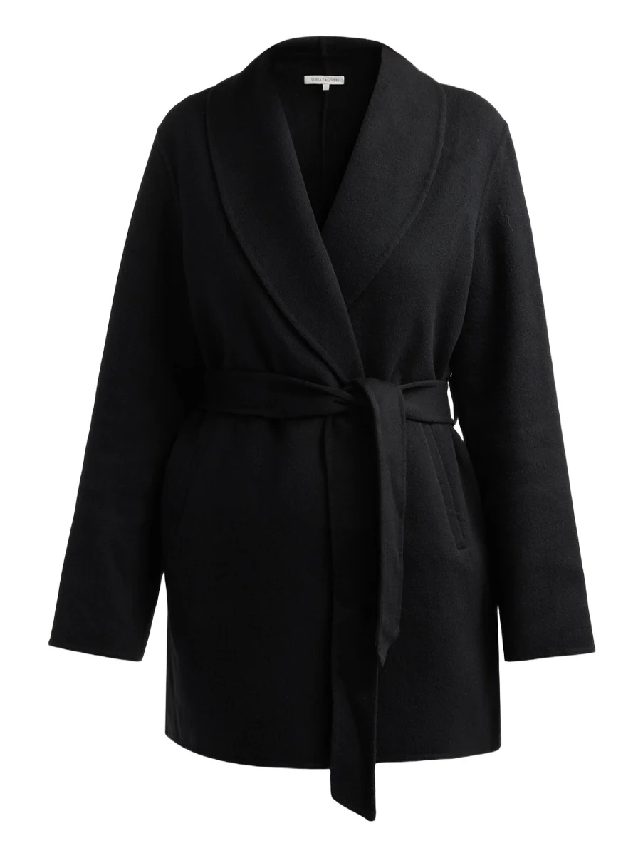 Sofia Cashmere Women's Double Face Wool-Cashmere-Blend Belted Wrap Coat