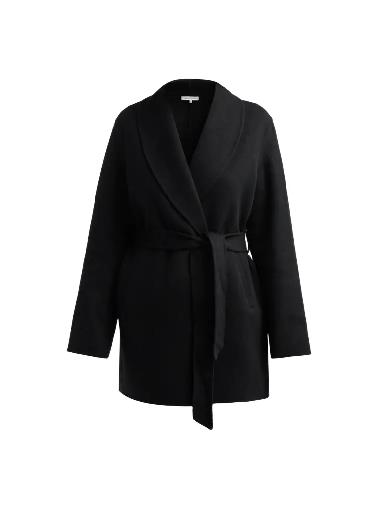 Sofia Cashmere Women's Double Face Wool-Cashmere-Blend Belted Wrap Coat