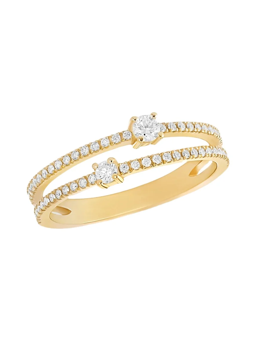 Women's 14K Yellow Gold & 0.36 TCW Diamond Split-Band Ring