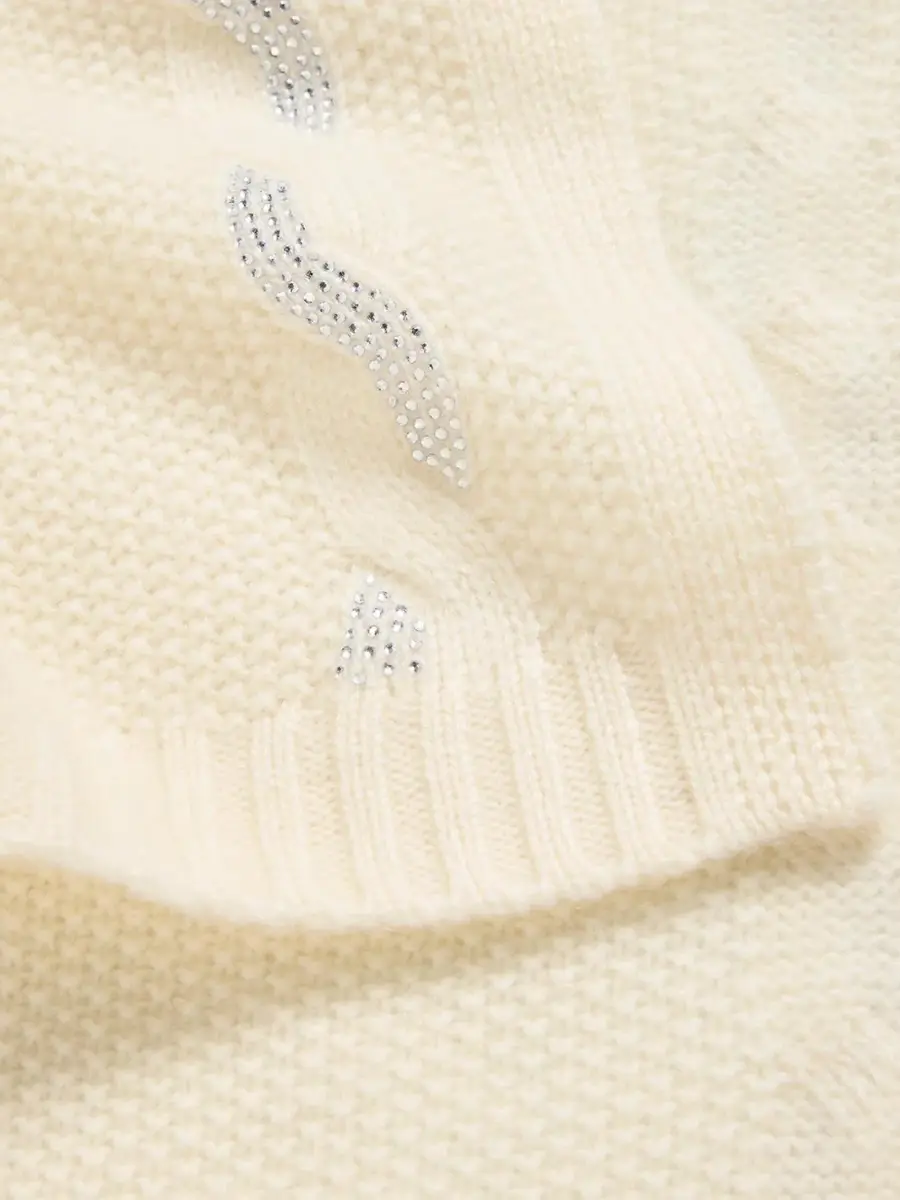 Sofia Cashmere Women's Crystal-Embellished Cable-Knit Cashmere Scarf | Thumbnail 4 Sofia Cashmere Women's Crystal-Embellished Cable-Knit Cashmere Scarf | Thumbnail 4