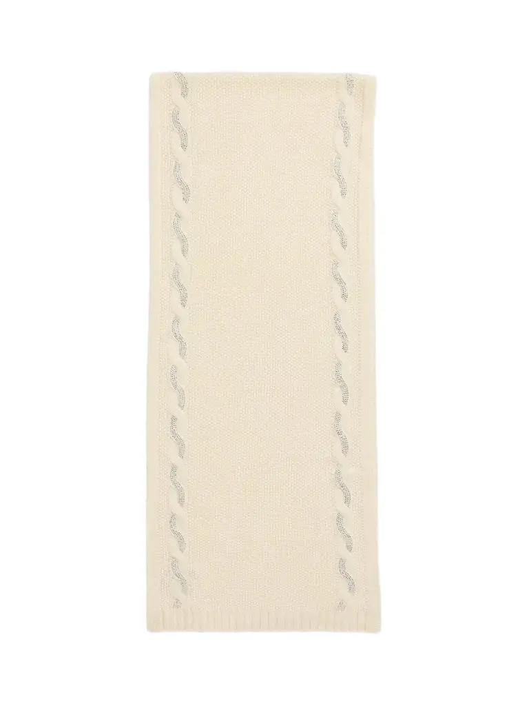Sofia Cashmere Women's Crystal-Embellished Cable-Knit Cashmere Scarf