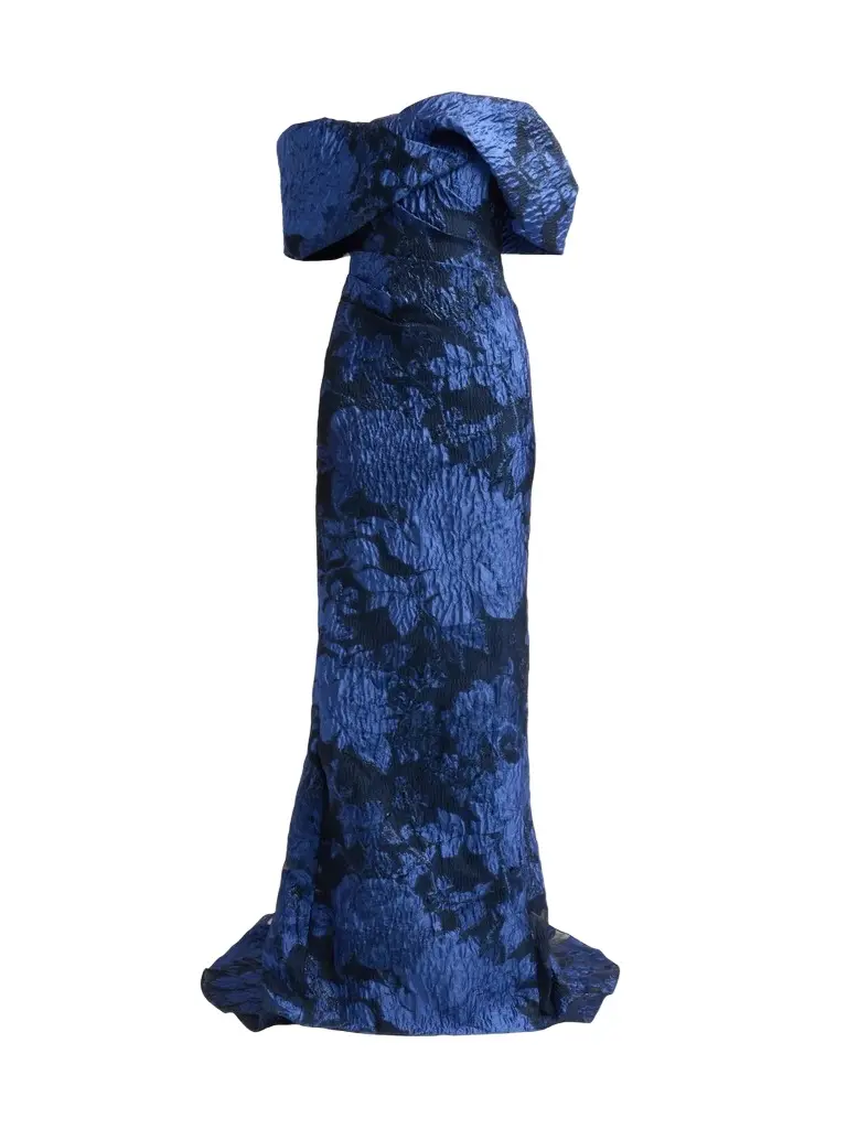 Women's Floral Fil Coupé Off-Shoulder Gown Women's Floral Fil Coupé Off-Shoulder Gown