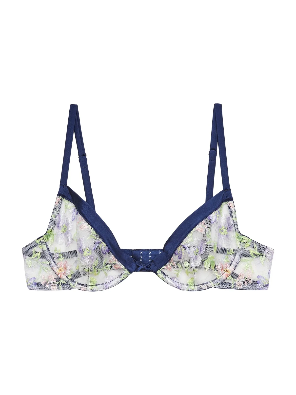 Women's Elara Embroidered Silk-Blend Demi Bra
