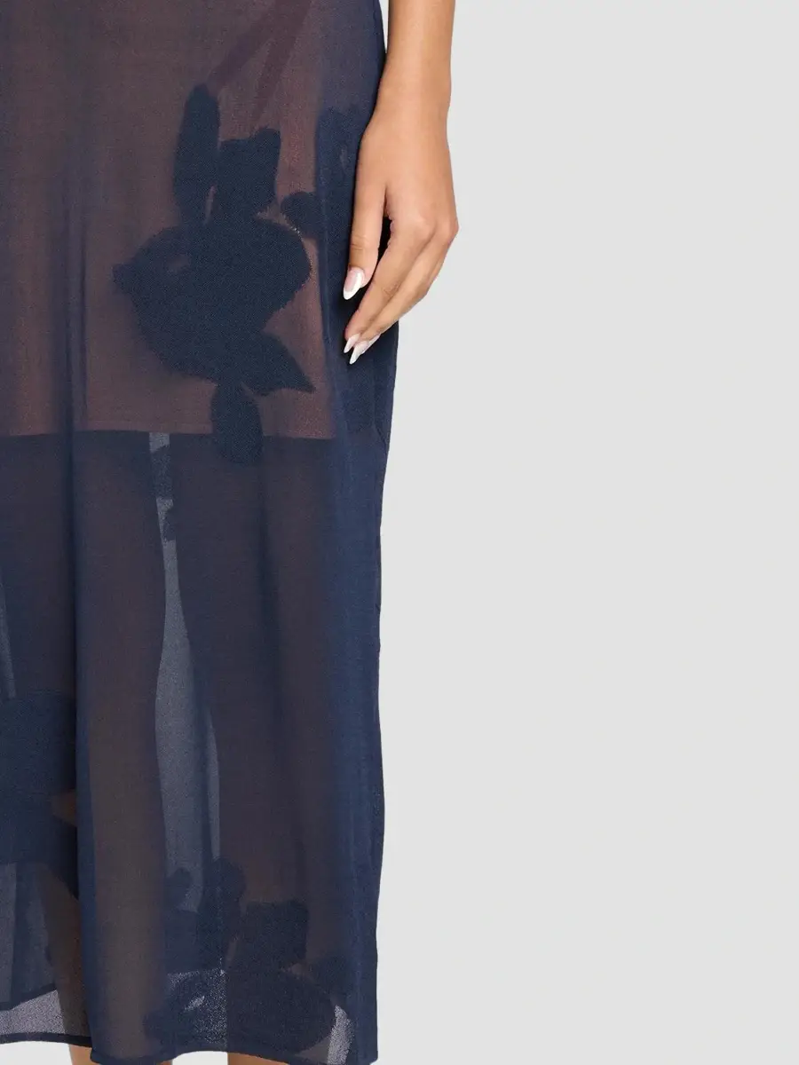 Jason Wu Collection Women's Floral Intarsia Cowlback Midi Dress | Thumbnail 5 Jason Wu Collection Women's Floral Intarsia Cowlback Midi Dress | Thumbnail 5