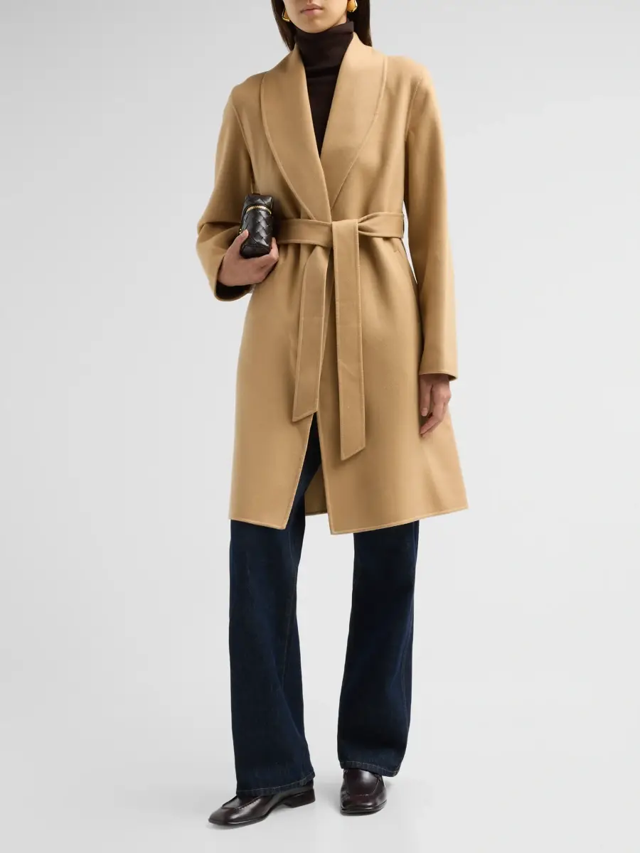 Sofia Cashmere Women's Double-Face Wool-Cashmere Wrap Coat | Thumbnail 4 Sofia Cashmere Women's Double-Face Wool-Cashmere Wrap Coat | Thumbnail 4