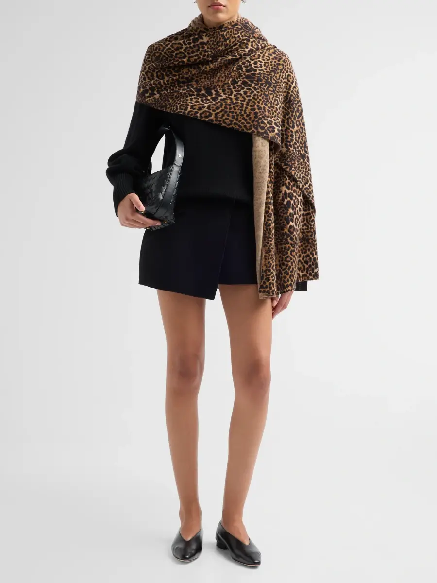 Sofia Cashmere Women's Leopard-Print Cashmere Wrap | Thumbnail 2 Sofia Cashmere Women's Leopard-Print Cashmere Wrap | Thumbnail 2