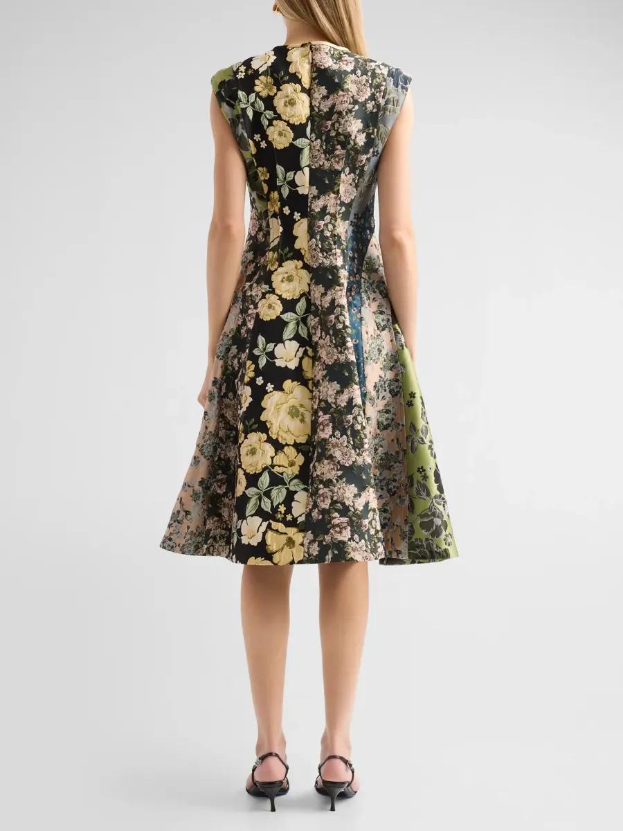 Jason Wu Collection Women's Mixed Floral Jacquard Paneled Midi Dress | Thumbnail 3