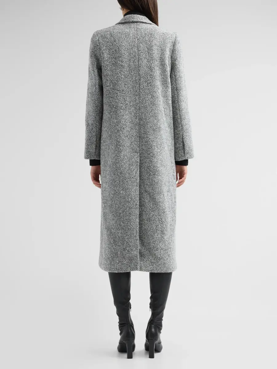 Sofia Cashmere Women's Herringbone Double-Breasted Long Coat | Thumbnail 3 Sofia Cashmere Women's Herringbone Double-Breasted Long Coat | Thumbnail 3