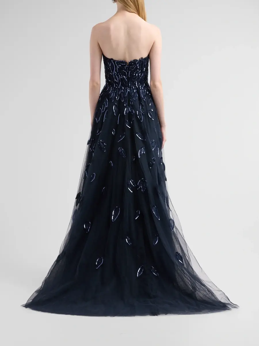 PAMELLA ROLAND Women's Embellished Tulle Strapless Gown | Thumbnail 3 PAMELLA ROLAND Women's Embellished Tulle Strapless Gown | Thumbnail 3