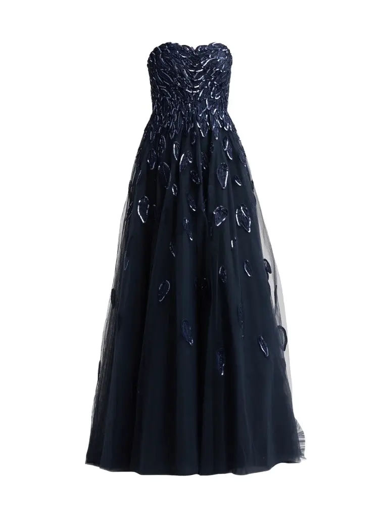 Women's Embellished Tulle Strapless Gown Women's Embellished Tulle Strapless Gown