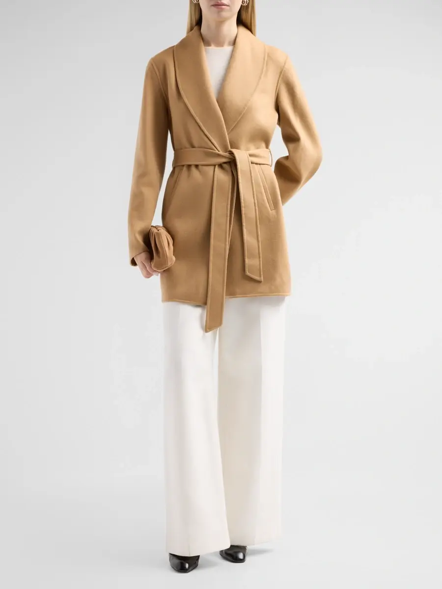 Sofia Cashmere Women's Double Face Wool-Cashmere-Blend Belted Wrap Coat | Thumbnail 2 Sofia Cashmere Women's Double Face Wool-Cashmere-Blend Belted Wrap Coat | Thumbnail 2