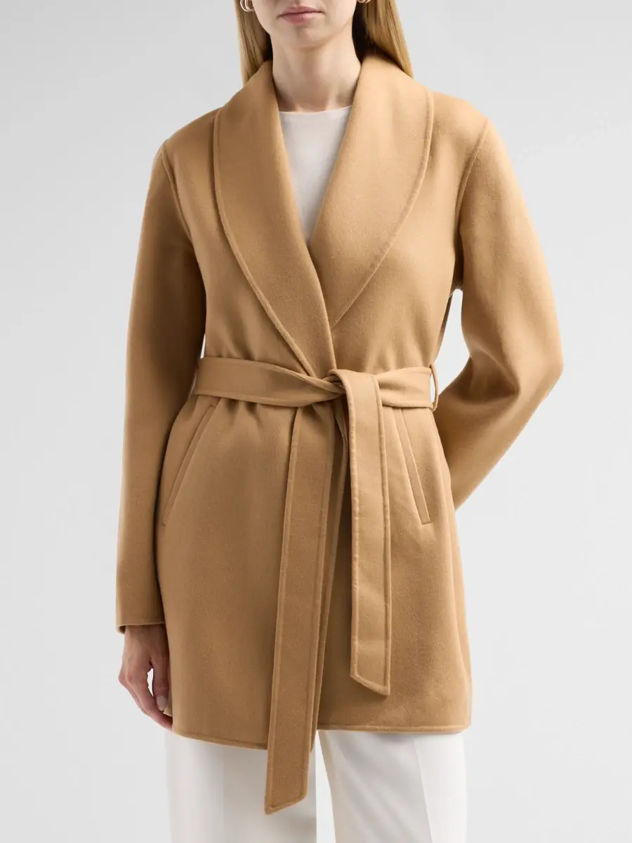 Sofia Cashmere Women's Double Face Wool-Cashmere-Blend Belted Wrap Coat | Thumbnail 4 Sofia Cashmere Women's Double Face Wool-Cashmere-Blend Belted Wrap Coat | Thumbnail 4