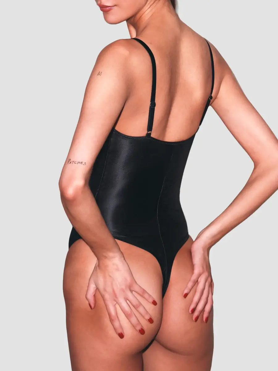 Fleur du Mal Women's Le Stretch Gloss Wireless Bodysuit | Thumbnail 3
