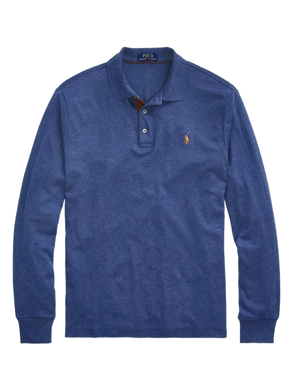 Men's Cotton Interlock Long-Sleeve Polo Shirt