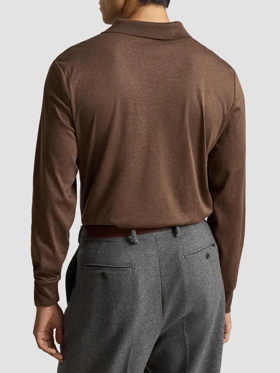Polo Ralph Lauren Men's Cotton Interlock Long-Sleeve Polo Shirt | Thumbnail 3 Polo Ralph Lauren Men's Cotton Interlock Long-Sleeve Polo Shirt | Thumbnail 3