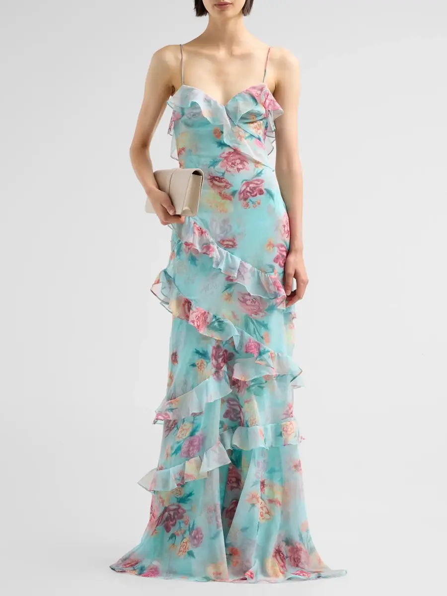 PatBo Women's Flora Mist Floral Ruffle Maxi Dress | Thumbnail 2
