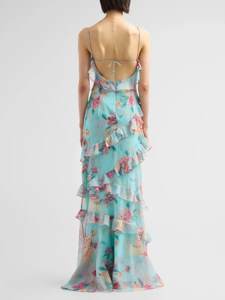 PatBo Women's Flora Mist Floral Ruffle Maxi Dress | Thumbnail 3