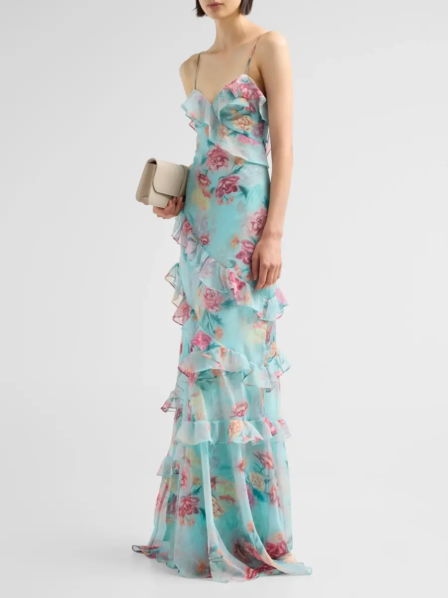 PatBo Women's Flora Mist Floral Ruffle Maxi Dress | Thumbnail 4