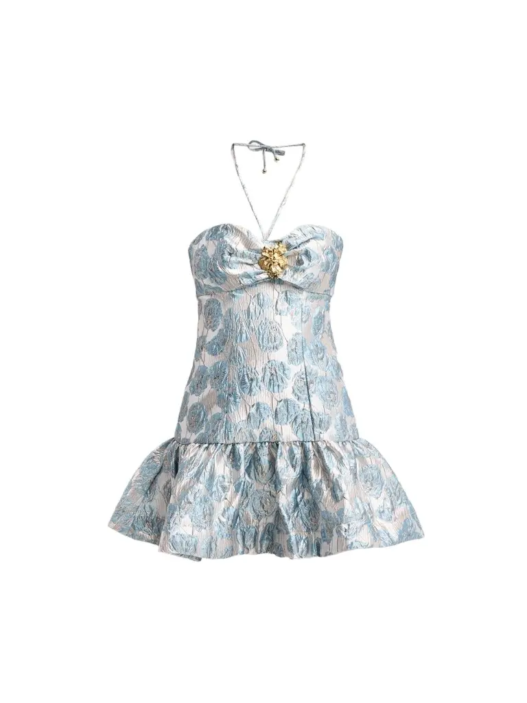 PatBo Women's Luma Jacquard Peplum Mini Dress