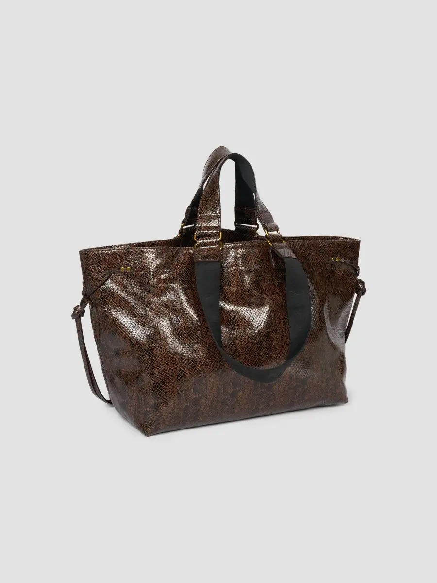 Isabel Marant Women's Wardy Python-Embossed Leather Tote Bag | Thumbnail 3