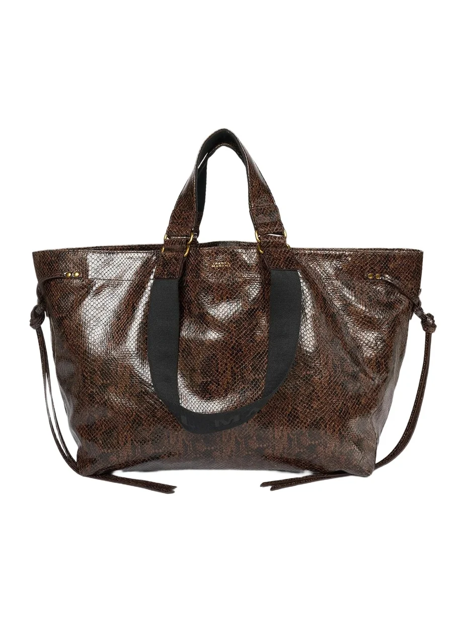Isabel Marant Women's Wardy Python-Embossed Leather Tote Bag