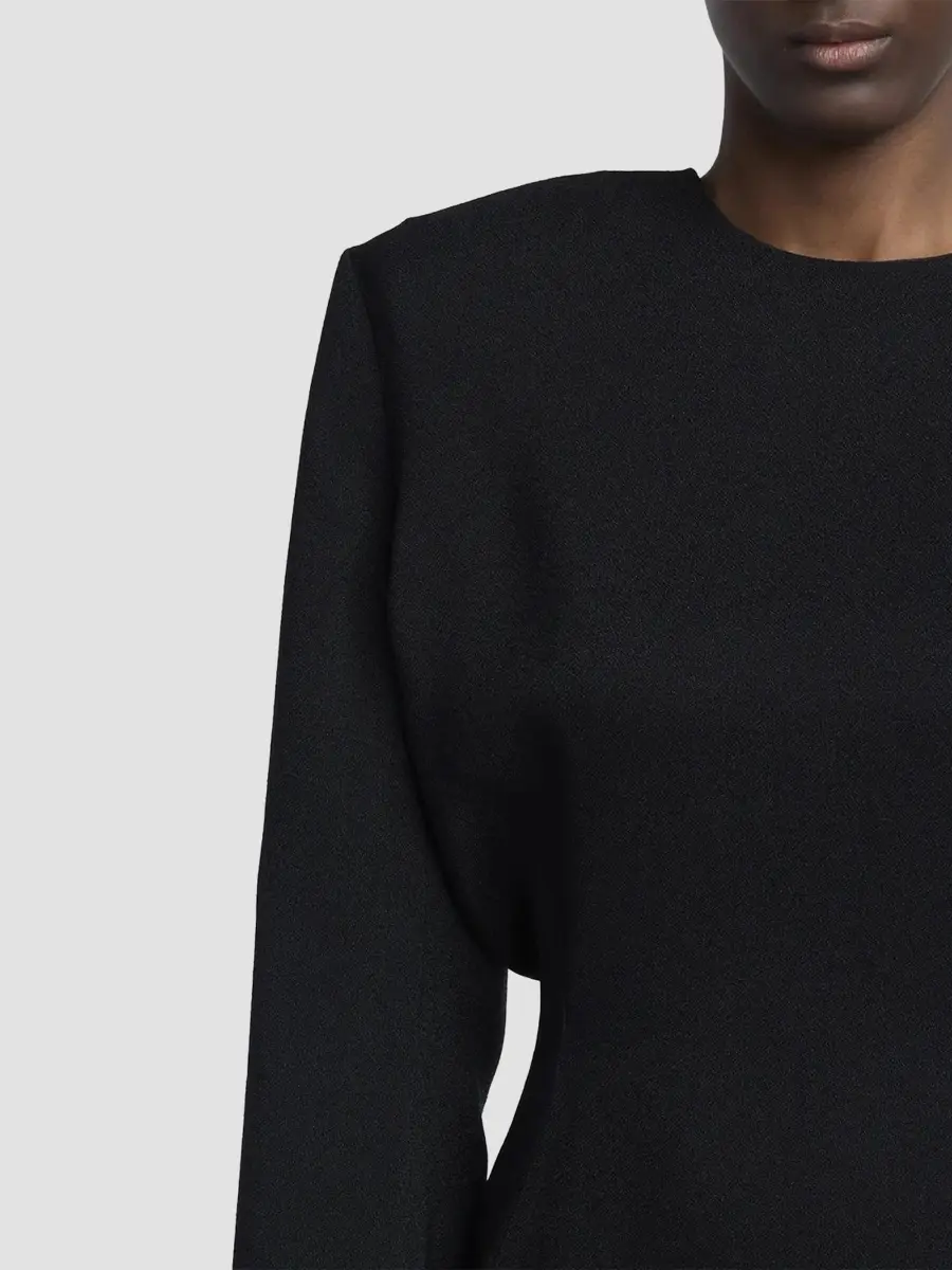 Stella McCartney Women's Faux Fur-Trimmed Peplum Midi Dress | Thumbnail 6